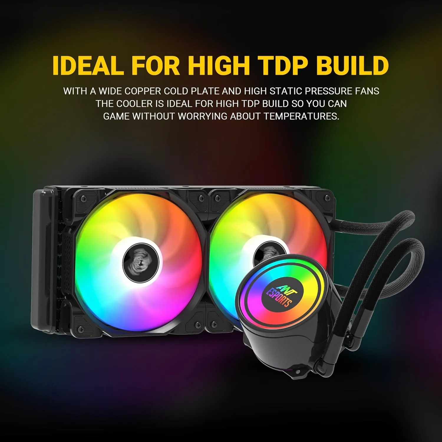 Ant Esports CPU Cooler Liquid ICE 240 ARGB Black view 2